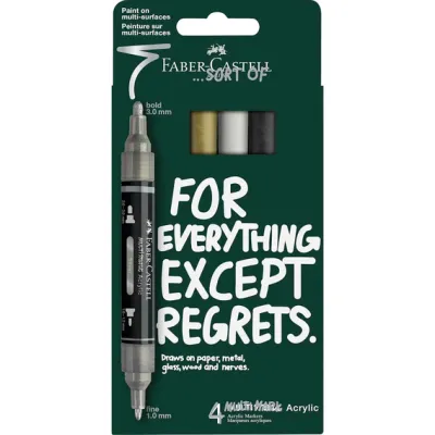 Faber-Castell Multimark Acrylic Dual Tip Marker Set of 4
