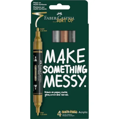 Faber-Castell Multimark Acrylic Dual Tip Marker Set of 4 Faber-Castell Multimark Acrylic Dual Tip Marker Set of 4