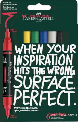 Faber-Castell Multimark Acrylic Dual Marker Set of 6