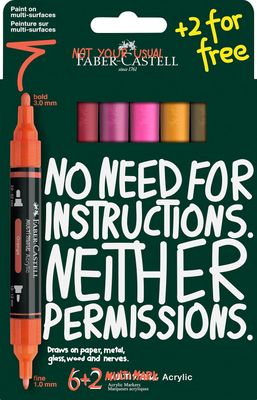 Faber-Castell Multimark Acrylic Marker Warm Colours Set of 8
