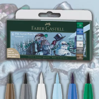 Faber-Castell Pitt Artist Pen Brush Winterlude Set of 6