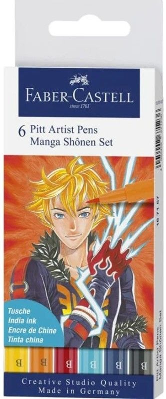 Faber-Castell Pitt Artist Manga Shonen Set of 6