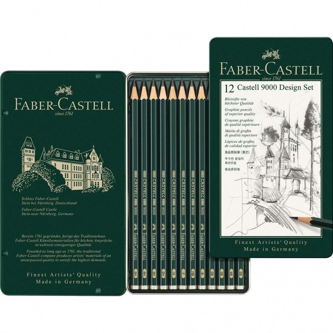 Faber-Castell 9000 Graphite Pencil Design Set of 12 Faber-Castell 9000 Graphite Pencil Design Set of 12