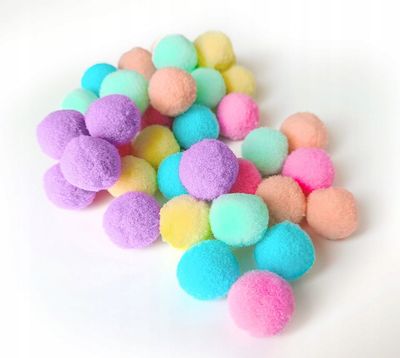 Interdruk Unicorn Pastel Pom Poms 20mm 35 Pieces