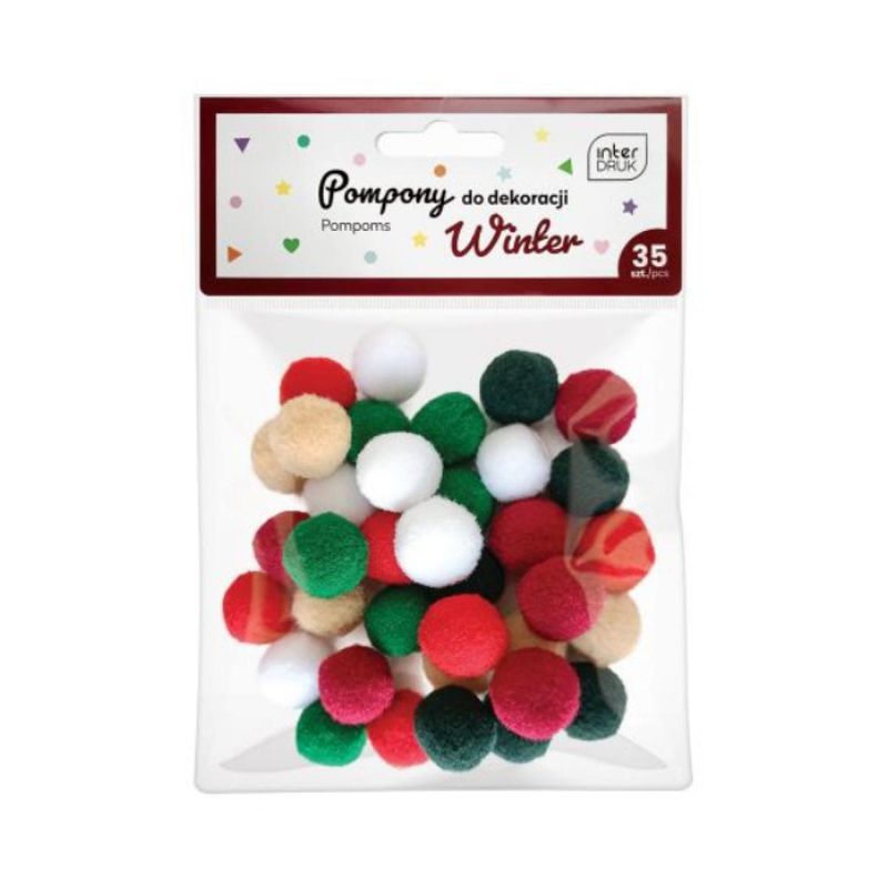 Interdruk Winter Pom Poms 35 Pieces