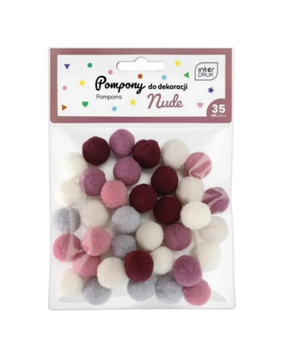 Interdruk Nude Color Pom Poms 35 Pieces