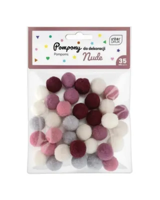 Interdruk Nude Color Pom Poms 35 Pieces