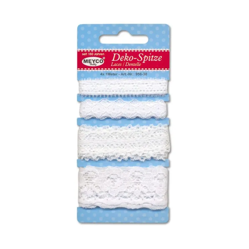 Meyco White Decorative Lace 4x1m Set