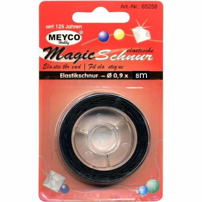 Black Elastic Thread 0.9mm 8m