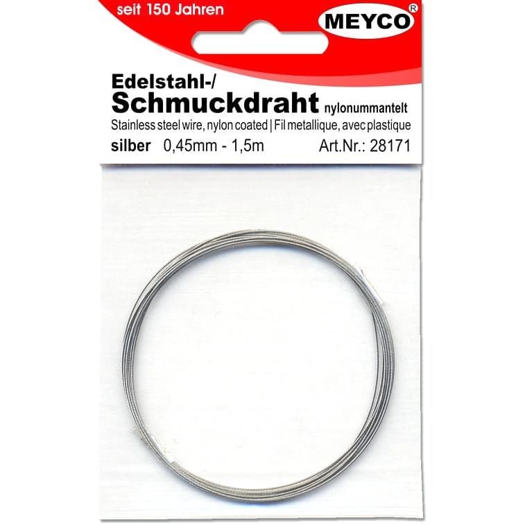 Meyco Silver Jewellery Wire 0.45mm x 1.5m