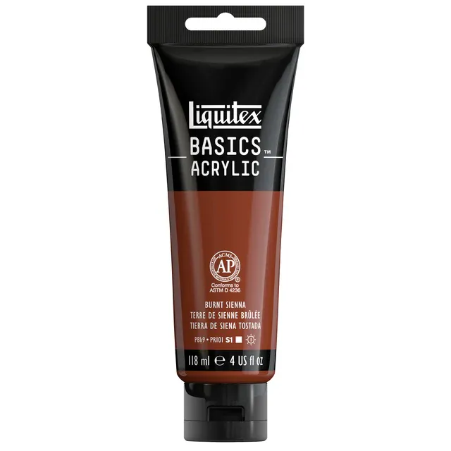 Liquitex Basics Acrylic Colours 118ml, Select Color: 127 Burnt Sienna Series 1