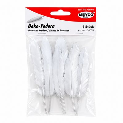 Meyco White Decorative Feathers 6 Pieces