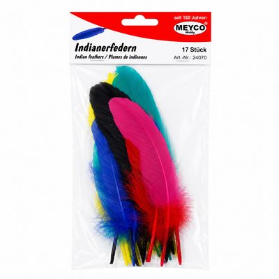 Meyco Colorful Decorative Feathers 17 Pieces