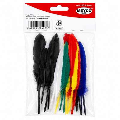 Meyco Colorful Craft Feathers 20 Pieces