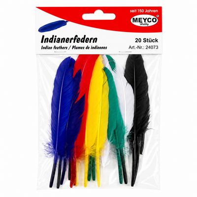 Meyco Colorful Craft Feathers 20 Pieces