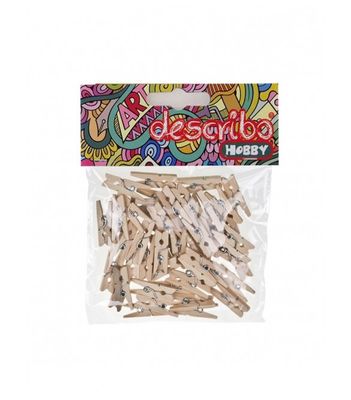 Describo Mini Wooden Craft Pegs Natural Color 40 Pieces