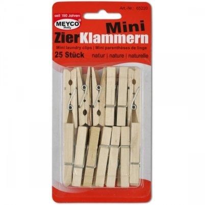 Eco Wooden Mini Pegs 45mm Pack of 25