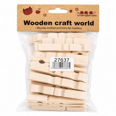 Ξύλινα Μανταλάκια Χειροτεχνίας Μεγάλα Natural Craft World