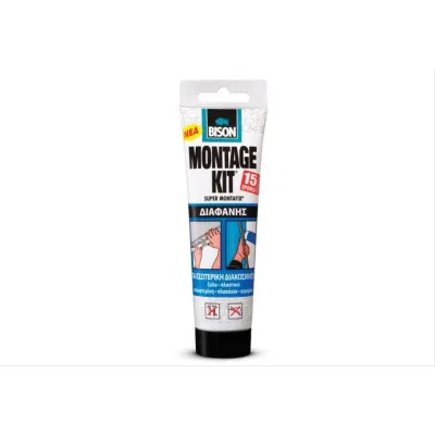 Bison Montage Kit Transparent Mounting Adhesive 150g