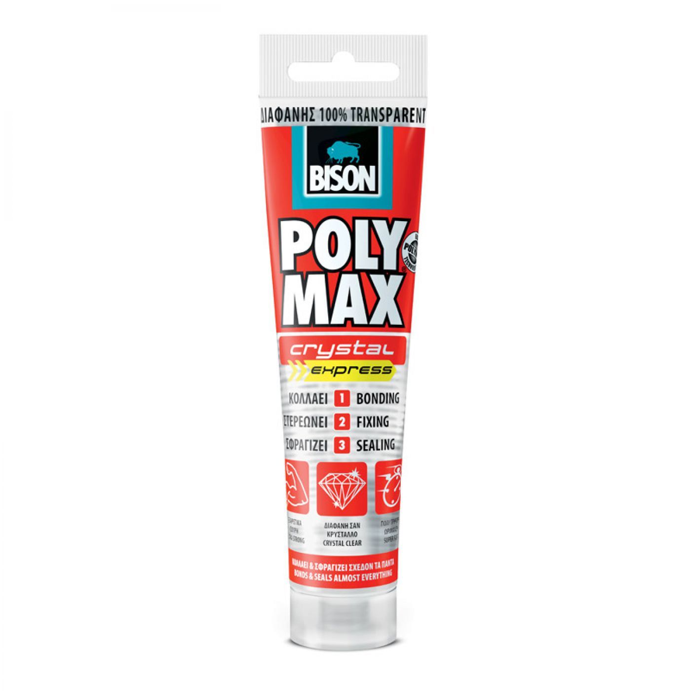 Bison Poly Max Crystal Express Clear Adhesive & Sealant 115g Bison Poly Max Crystal Express Clear Adhesive & Sealant 115g
