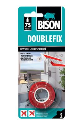 Bison DoubleFix Invisible Double-Sided Tape 19mm x 1.5m