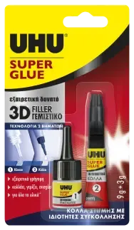 UHU Super Glue 3D Filler Instant Repair System