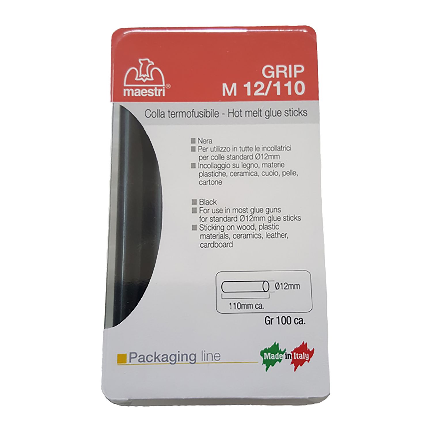 Grey Hot Glue Sticks 12mm Pack of 10
