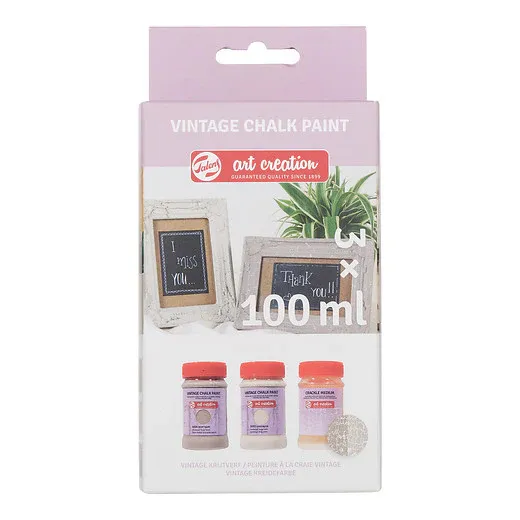 Talens Art Creation Vintage Chalk Paint Set Beiges 2 x 100ml &amp; Crackle Medium