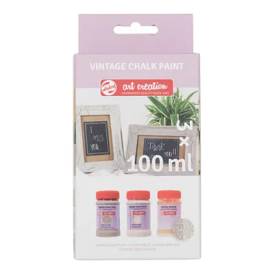 Talens Art Creation Vintage Chalk Paint Set Beiges 2 x 100ml &amp; Crackle Medium