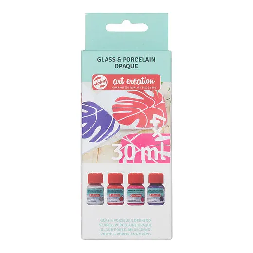 Talens Art Creation Glass &amp; Porcelain Opaque Set Pink Silver 4 x 30 ml