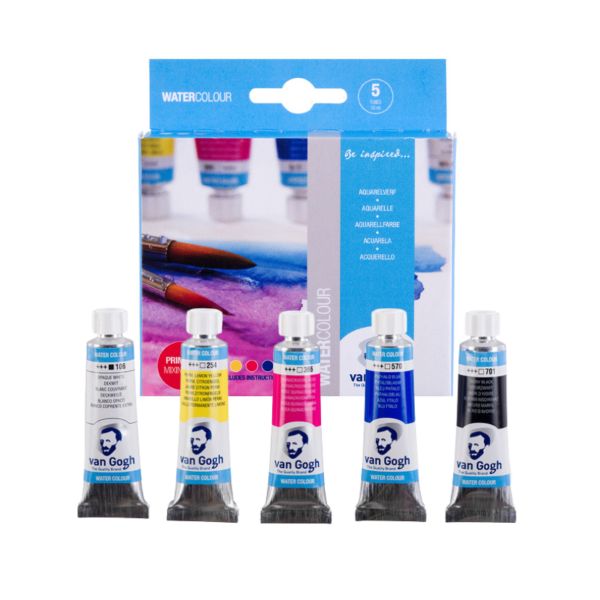 Van Gogh Watercolour Primary Mixing Set | 5 x 10 ml Tubes Van Gogh Watercolour Primary Mixing Set | 5 x 10 ml Tubes