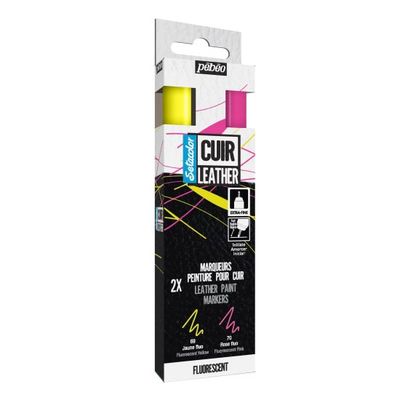 Pebeo Setacolor Leather Fluorescent Markers Set of 2