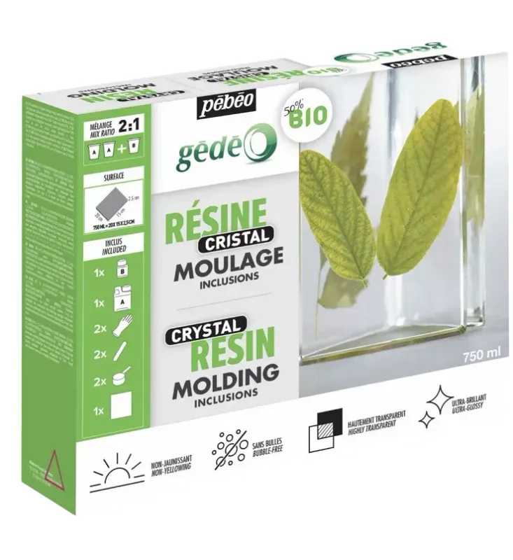 Pébéo Gédéo Bio Crystal Resin 750ml Epoxy Casting Kit