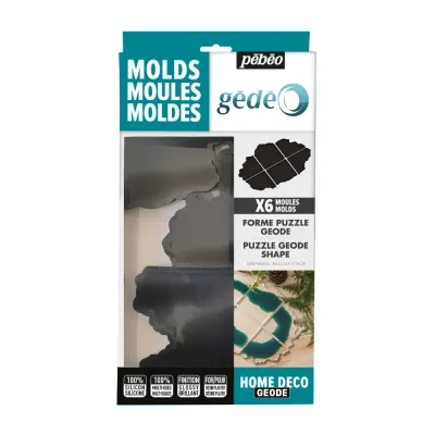 Pébéo Gédéo Geode Puzzle Silicone Mould Set of 6