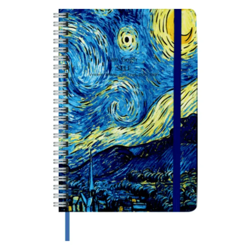 Salko Van Gogh A5 Spiral Notebook with Elastic Closure