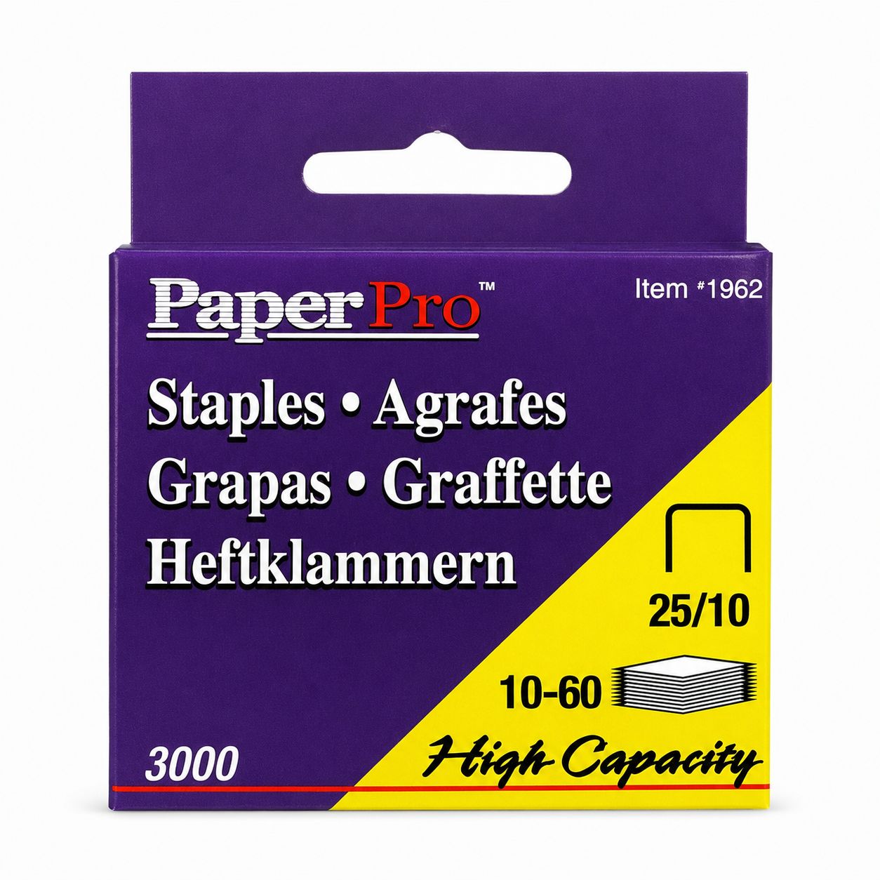 PaperPro 25/10 Heavy Duty Staples, Pack of 3,000
