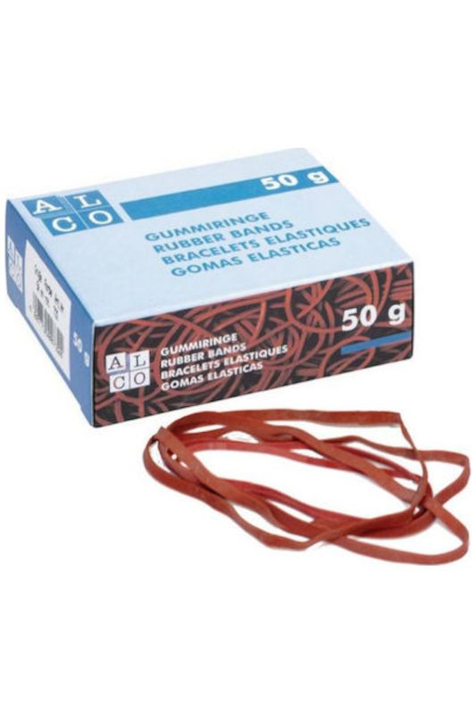 ALCO N.748 Flat Rubber Bands 80 x 4mm Red 50g