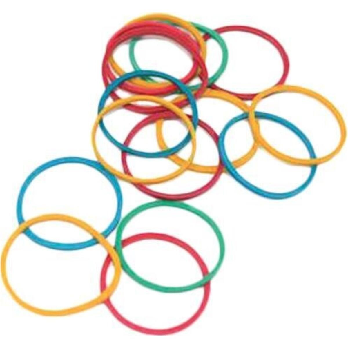Assorted Coloured Rubber Bands 25mm, 40g Blister Pack