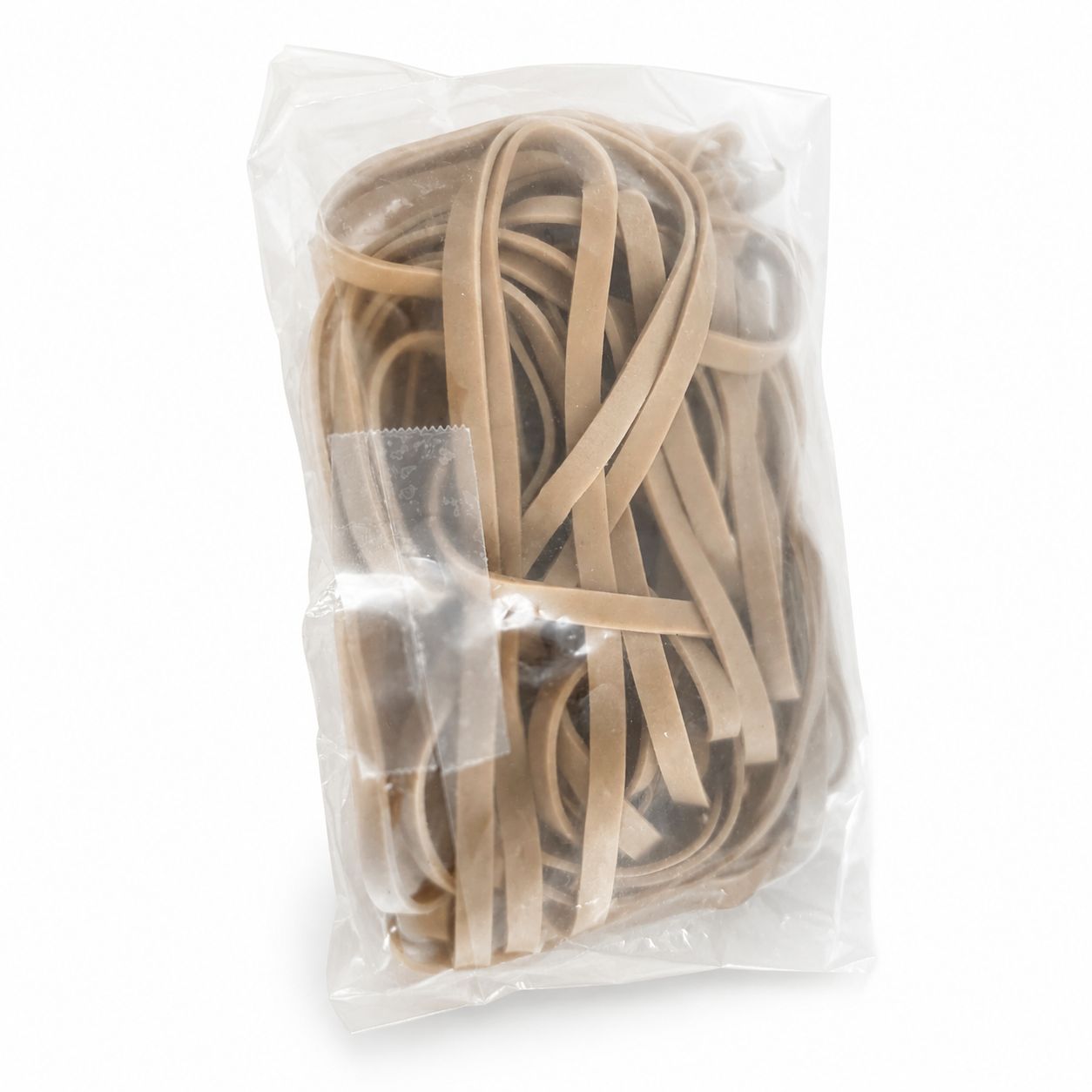 Natural Colour Flat Packaging Rubber Bands, Approx. 100g
