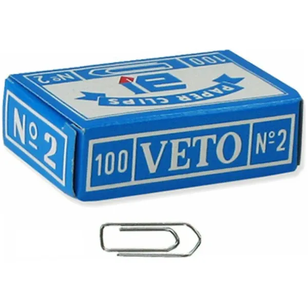 Veto Metal Paper Clips No.2 - No.7, 50/100 pieces