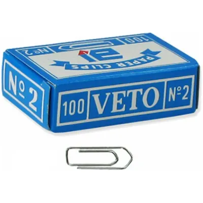 Veto Metal Paper Clips No.2 - No.7, 50/100 pieces