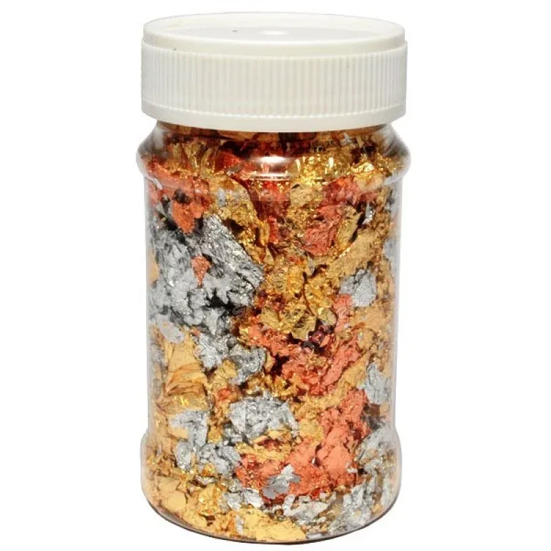 El Greco Mixed Metallic Gilding Flakes Gold, Silver and Copper 100ml