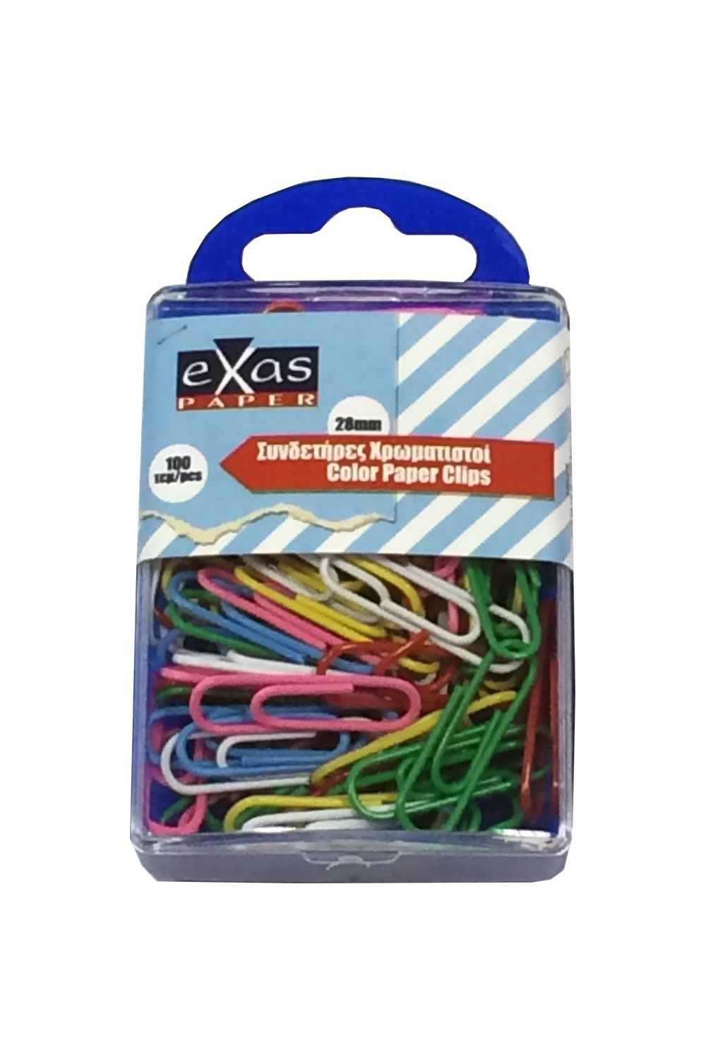 Exas Paper No.3 Coloured Paper Clips 28mm Pack of 100