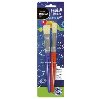 Kidea Natural Bristle School Paintbrush Set No. 18 and No. 20