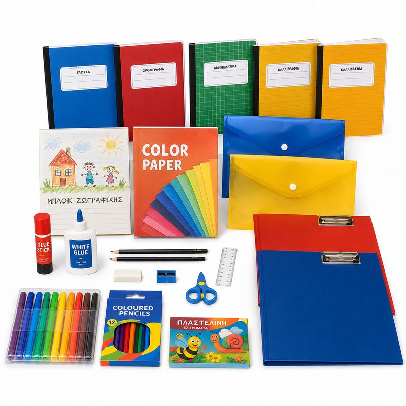 Greek 1st Grade School Supplies List 2026-2027 Complete Set