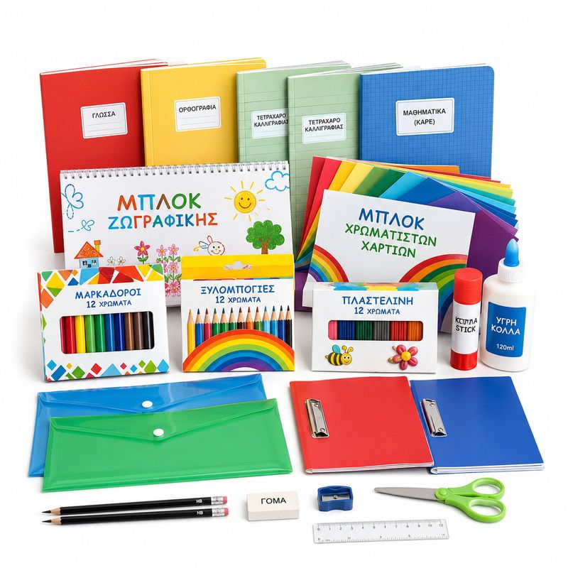 Greek 1st Grade School Supplies List 2026-2027 Complete Set