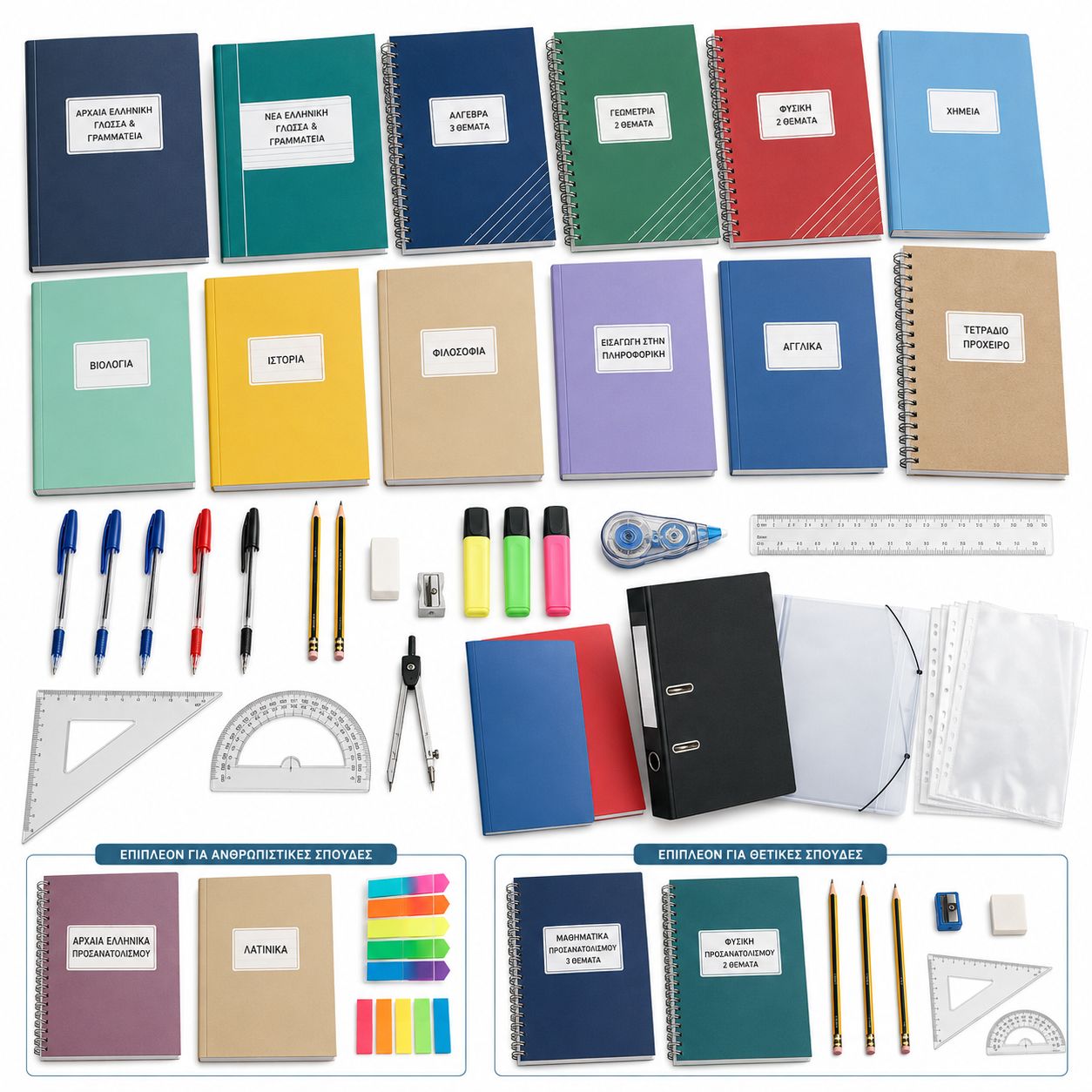 Greek 2nd Year High School Supplies List 2026-2027 School Set