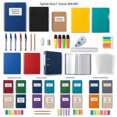 Greek 3rd Year High School Supplies List 2026-2027 Study Set