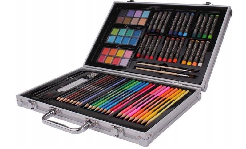 Nassau Fine Art Art Box 79 piece drawing and painting set in closed metal case