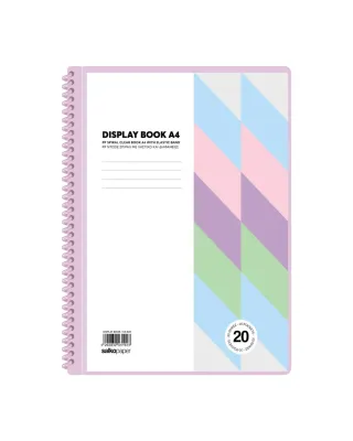 Salko Paper A4 Spiral Display Book with 40 Clear Pockets